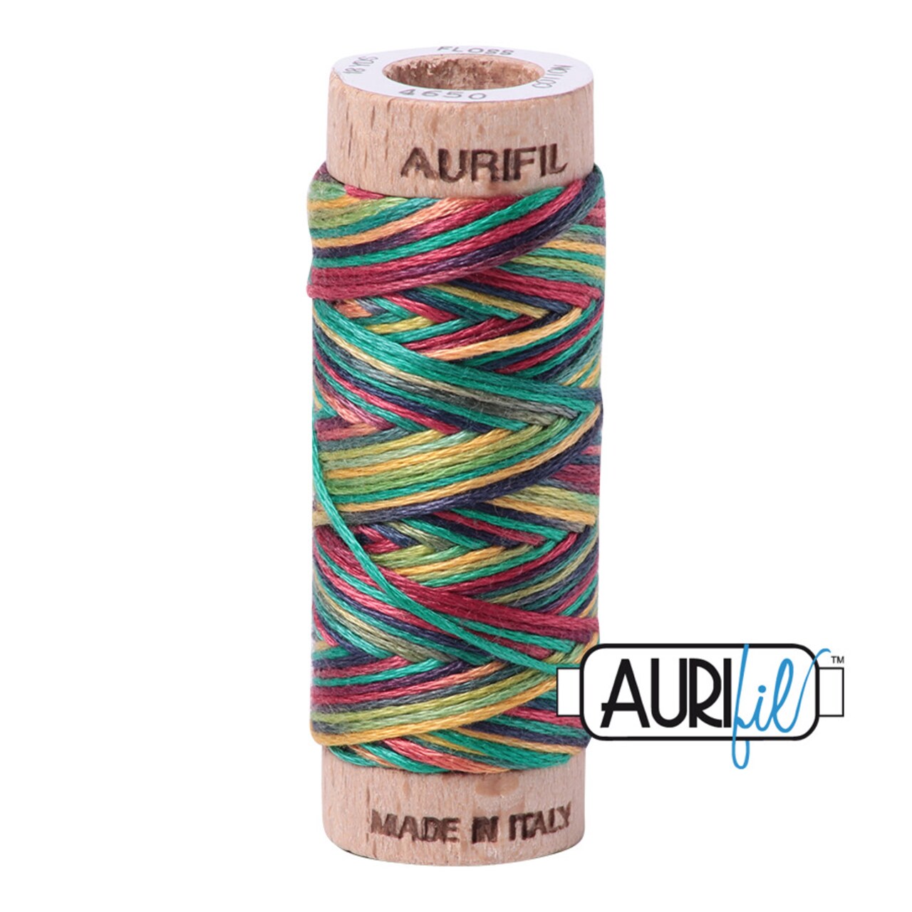 Leaves - Variegated (4650) | Aurifloss Small Spool (18M / 18Y) | Aurifil Thread